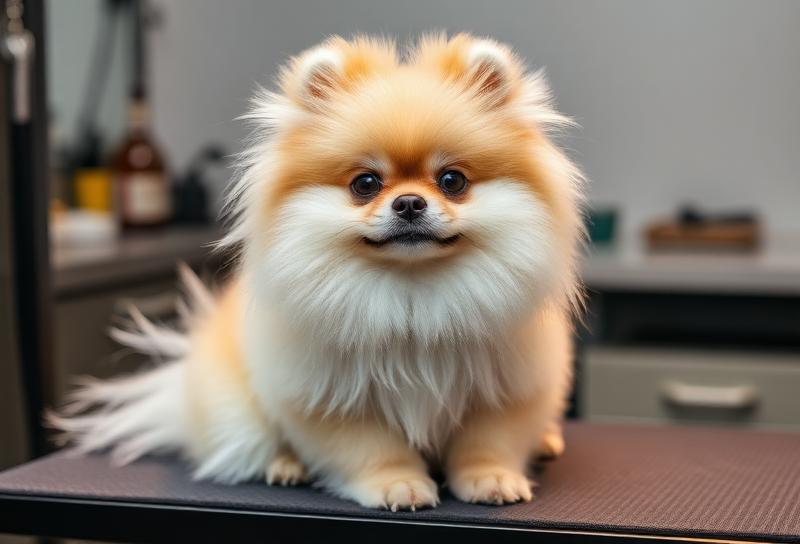 グルーミング後のふわふわポメラニアン